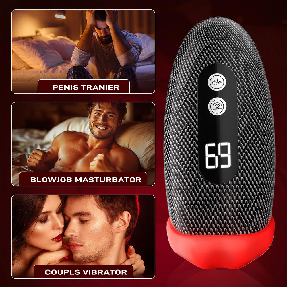 Men's handheld masturbation cup penis massage exercise sucking vibrator APP control adult toy