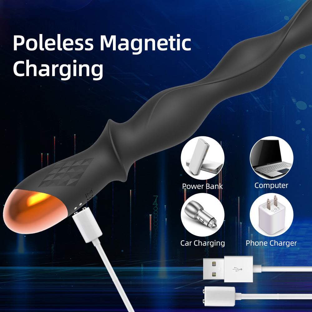 Rechageable Pulling Bead Stick Multiple Stimulation Anal Plug Vibrator Male Masturbator Adult Products