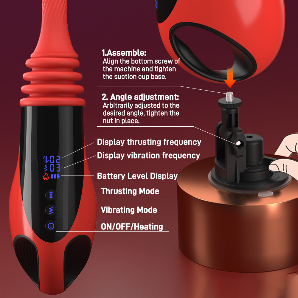 9 powerful telescopic vibration heating gun for women masturbation vibrator