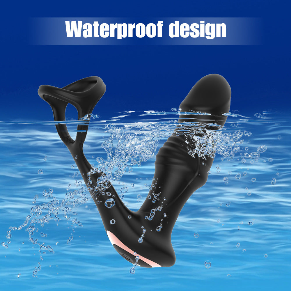 Prostate vibration massager for man cock ring with butt plug wireless remote control rechargeable vibrator masturbator