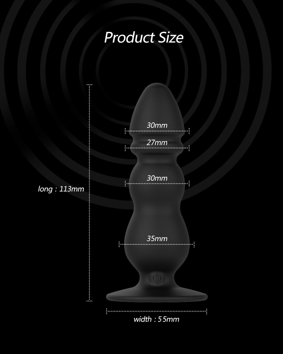Wireless remote control anal bead 10-frequency vibration butt plug