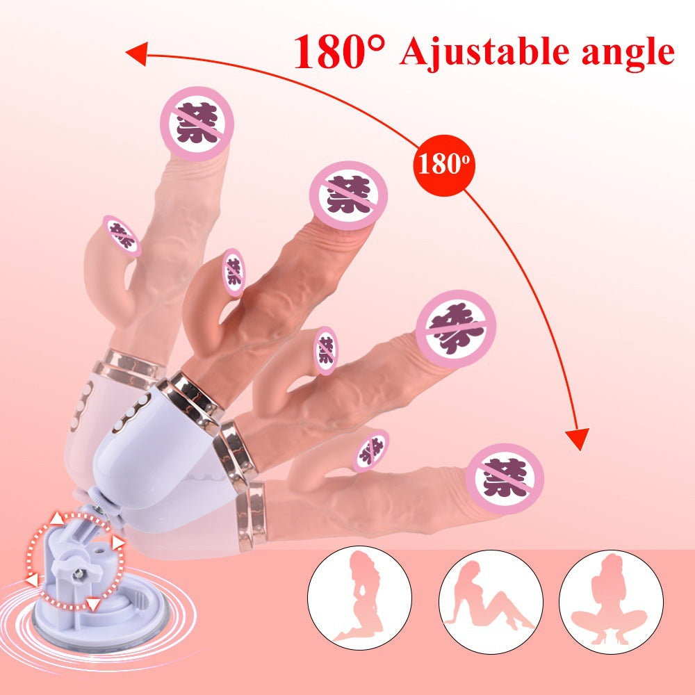 Wireless electric rechargable dildo vibrator multiple stimulation automatic telescopic female masturbation sex toy