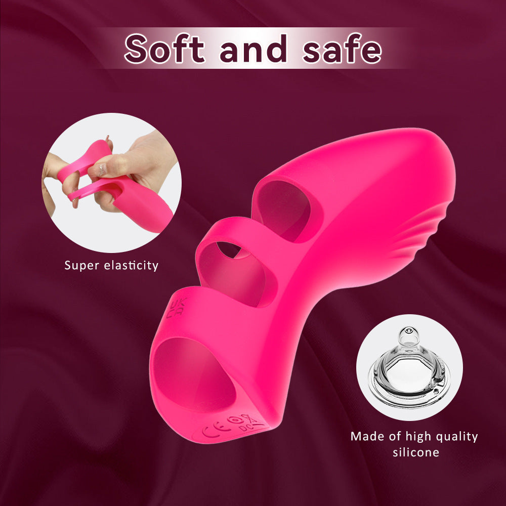 2 in 1 Ultimate Sweet Finger Vibrator 10 frequency Vibrating Couples flirt Sex Toy