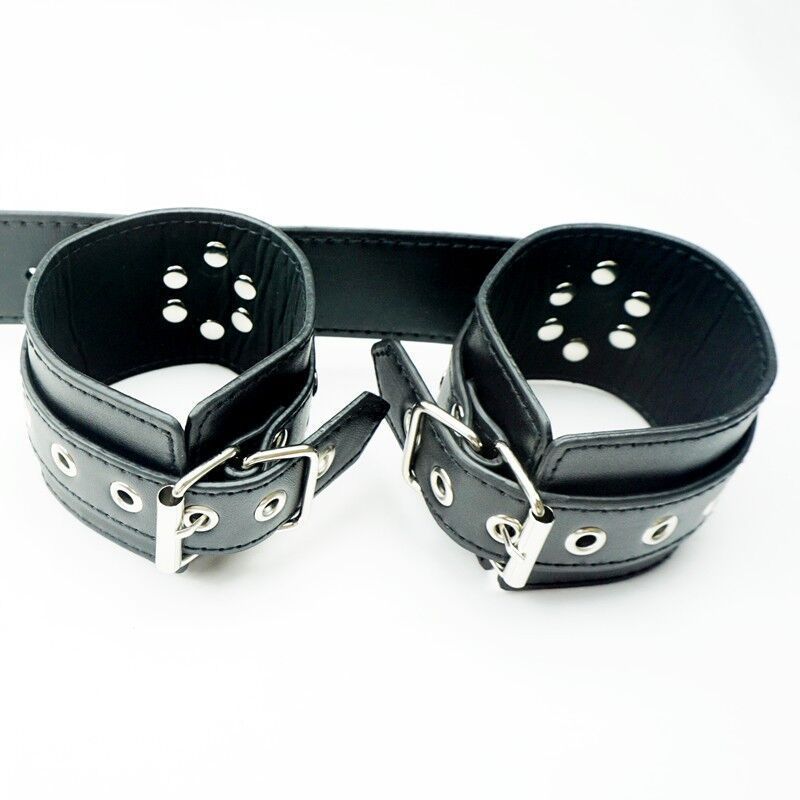 Seductiva Leather Handcuffs & Neck Restraint Harness Set – Couples Bondage Gear - Sensory Wellness Product Perspective - NZ Local Stock