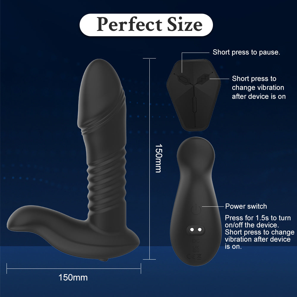 Automatic Thrusting Vibrating Anal Plug with Prostate Massager for Male & Female
