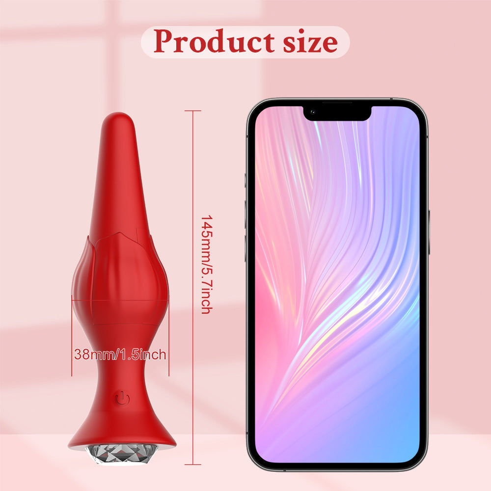 APP control vibration anal plug female masturbation vibrator rose butt plug