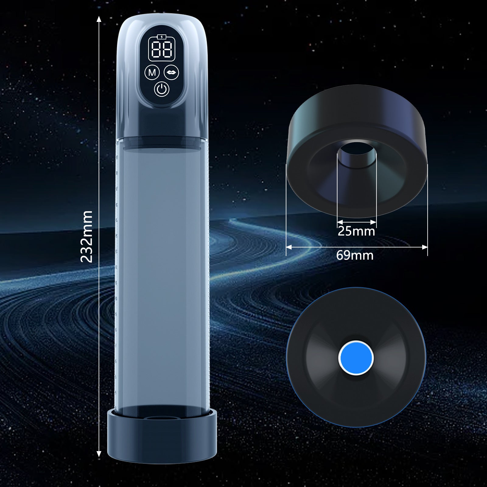 New 6 IN1 screen display spa aircraft cup stretching air pump vacuum men penile trainer adult sex toy