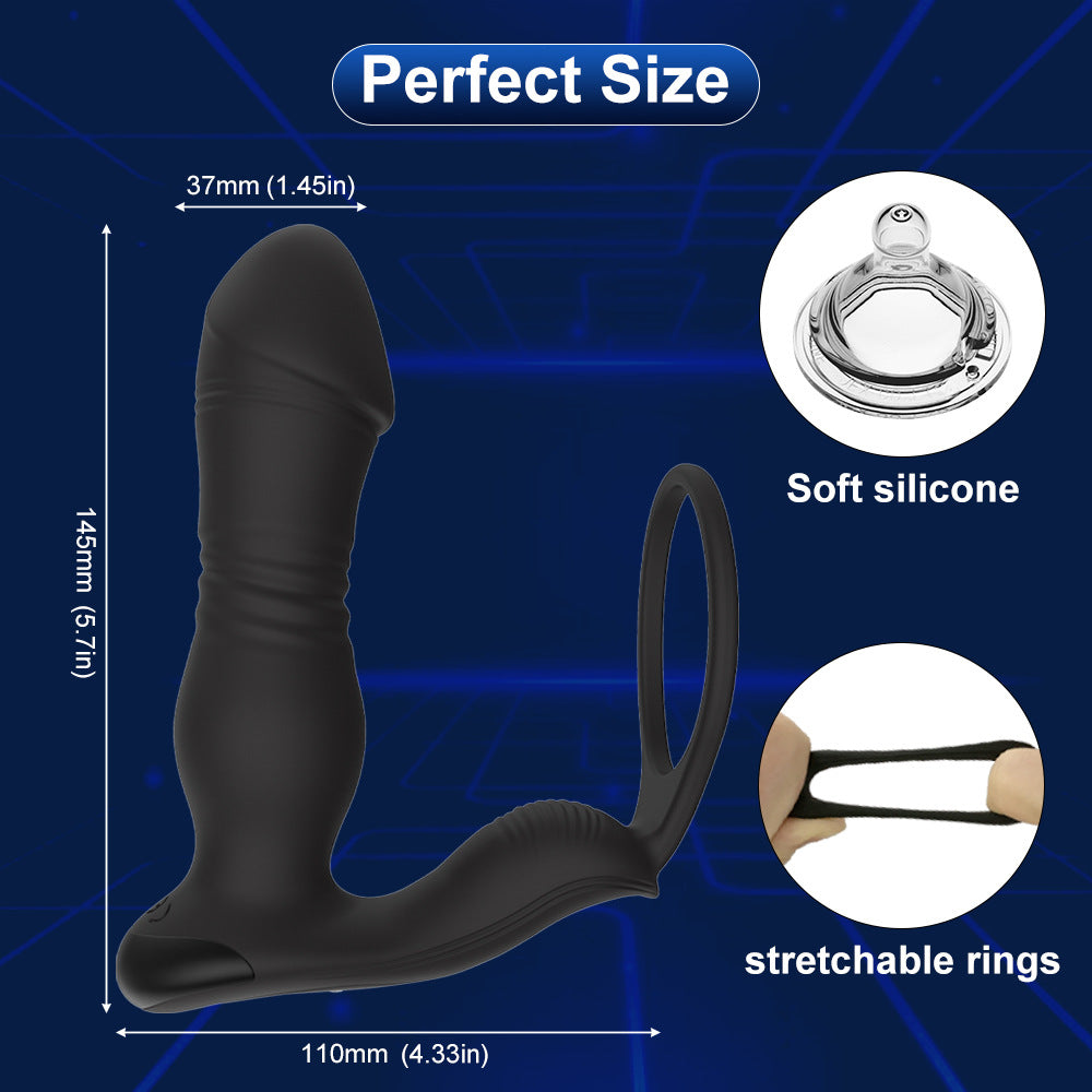 Silicone Anal Stimulator Rechargeable Dual Vibration Prostate Massager Butt Plug Vibrator With Cock Ring For Man Sex Toy