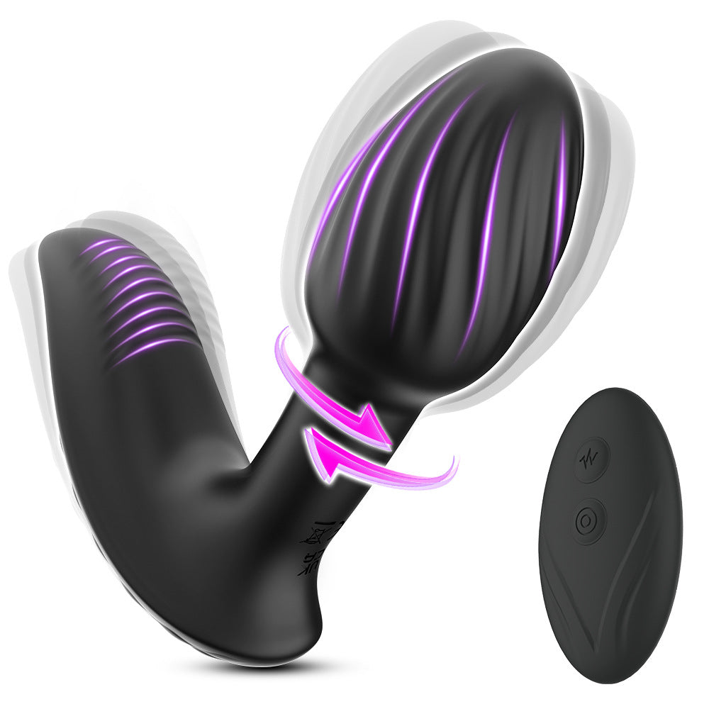 Silicone 9 Rotation & Vibration Modes Anal Plug Prostate Massager for Male & Female Wareable Panty Vibrator