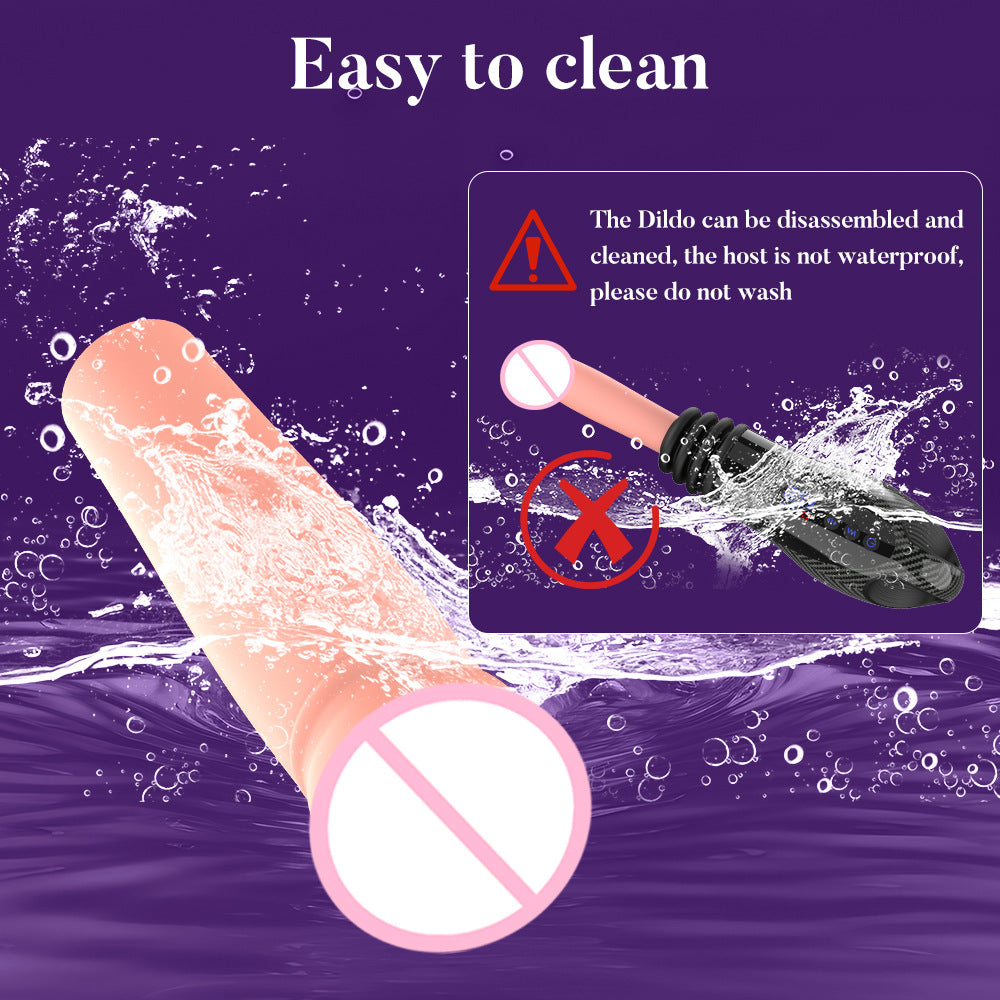 Female fully automatic telescopic vibrating insertion dildo