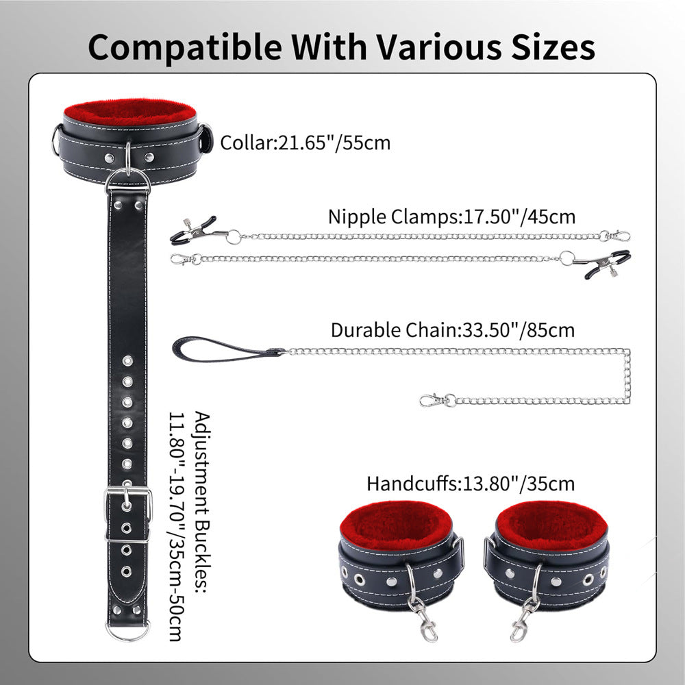 Seductiva Adult Couples Bondage Gear Set – Hand & Back Plush Belt with Breast Clip - Sensory Wellness Product Perspective - NZ Local Stock
