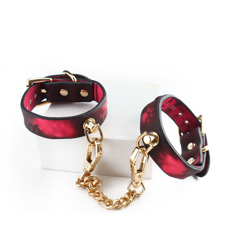 SM Cat Paw Leather Handcuffs Heat Discoloration Bondage Gear Foot Ankle BDSM Restraints