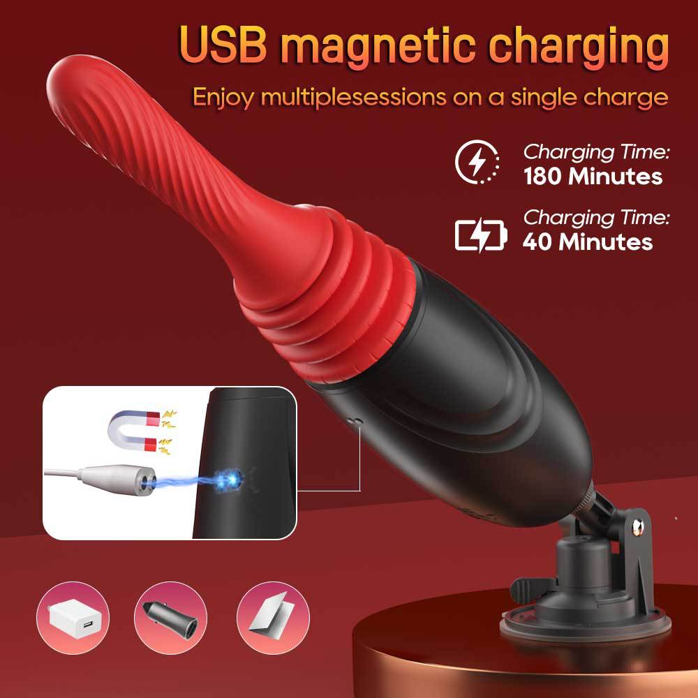 Wireless control 9 powerful telescopic vibration heating women masturbation vibrator