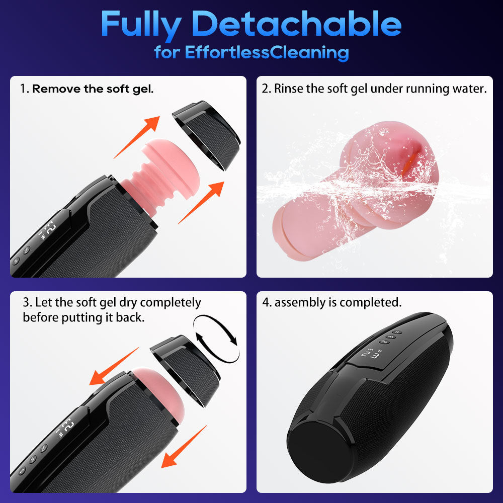 The new product electric telescopic masturbation cup for men's oral sex with a simulation channel for penile vibration heating