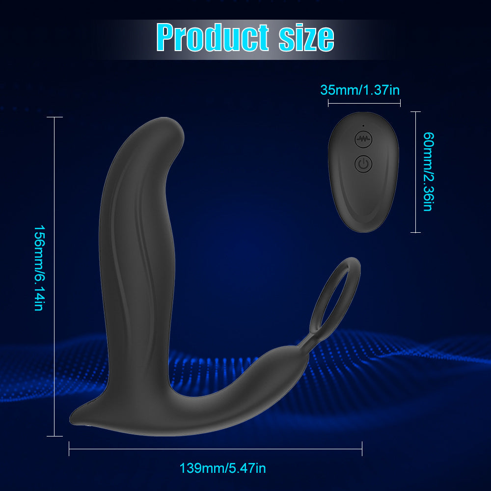 Silicone Anal Stimulator Rechargeable Dual Vibration Prostate Massager Butt Plug Vibrator With Cock Ring For Man Sex Toy