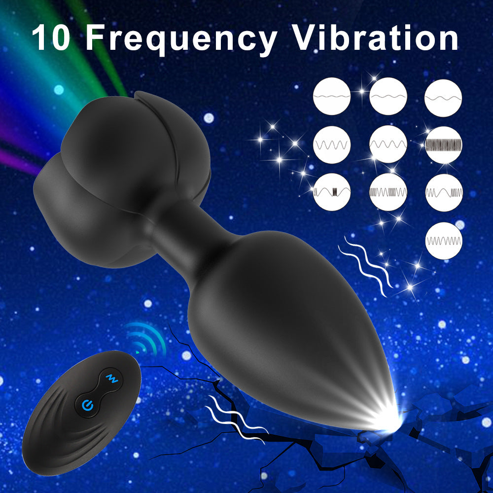 Remote control Silicone Anal Vibrator Rechargeable Flash Butt Plug Vibration Adult Anal Plug Sex Toys