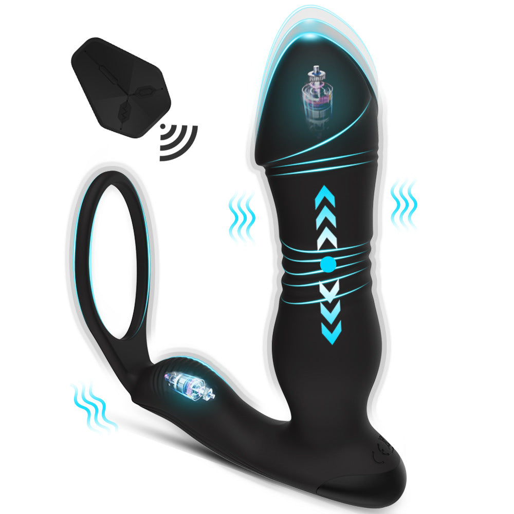 Silicone Anal Stimulator Rechargeable Dual Vibration Prostate Massager Butt Plug Vibrator With Cock Ring For Man Sex Toy