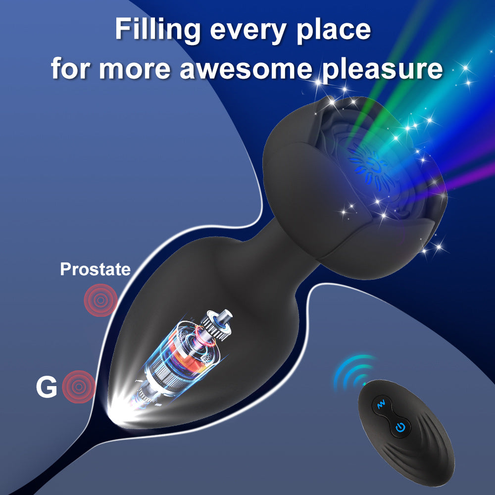 Remote control Silicone Anal Vibrator Rechargeable Flash Butt Plug Vibration Adult Anal Plug Sex Toys