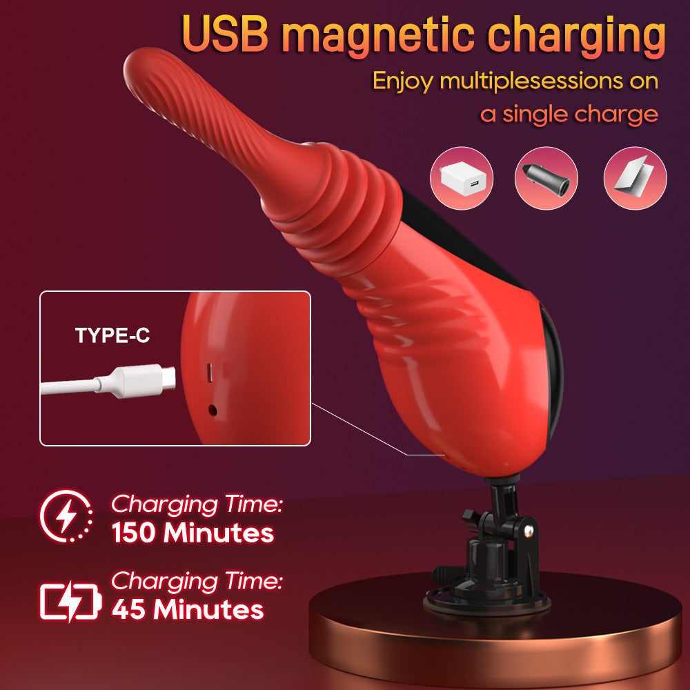 9 powerful telescopic vibration heating gun for women masturbation vibrator