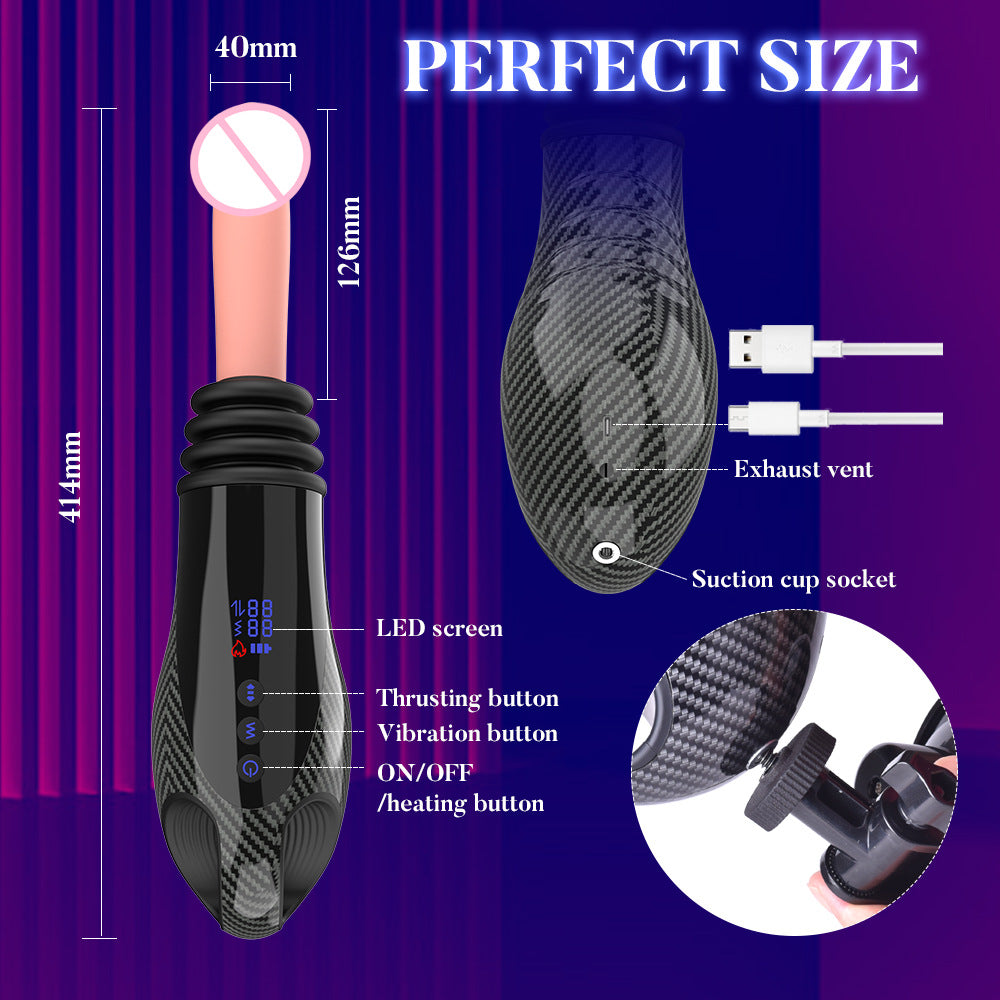 Female fully automatic telescopic vibrating insertion dildo
