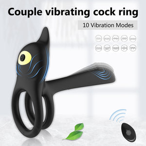 Seductiva Unity: 10-Frequency Wireless Remote Couples Vibrating Cock Ring Detail & Ergonomic Design - Premium Silicone - Discreet Delivery