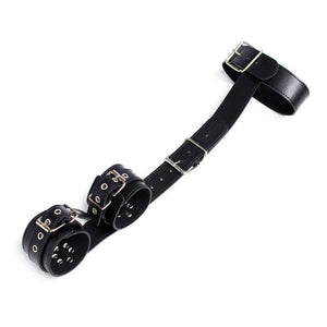 Seductiva Leather Handcuffs & Neck Restraint Harness Set – Couples Bondage Gear - Sensory Wellness Product Perspective - NZ Local Stock
