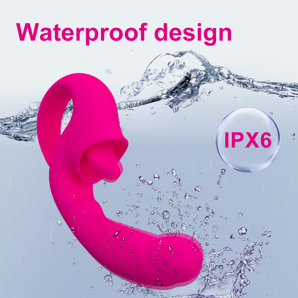 Seductiva 2-in-1 Tongue Licking Vibrator – Dual Function Dildo for Women Size Reference & Packaging - Shipped from NZ