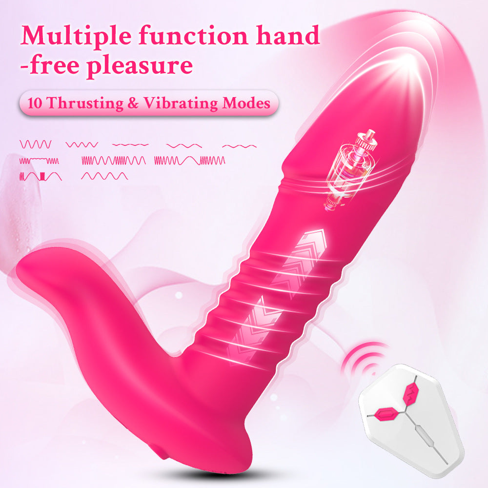 Silicone Automatic Thrusting Vibrating Anal Plug with Prostate Massager for Male & Female
