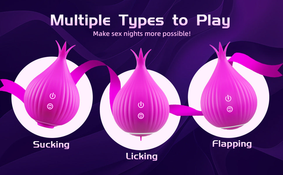 Onion-sucking egg-jumping female clitoral stimulation variable-frequency tongue licking and patting masturbation adult sex toys
