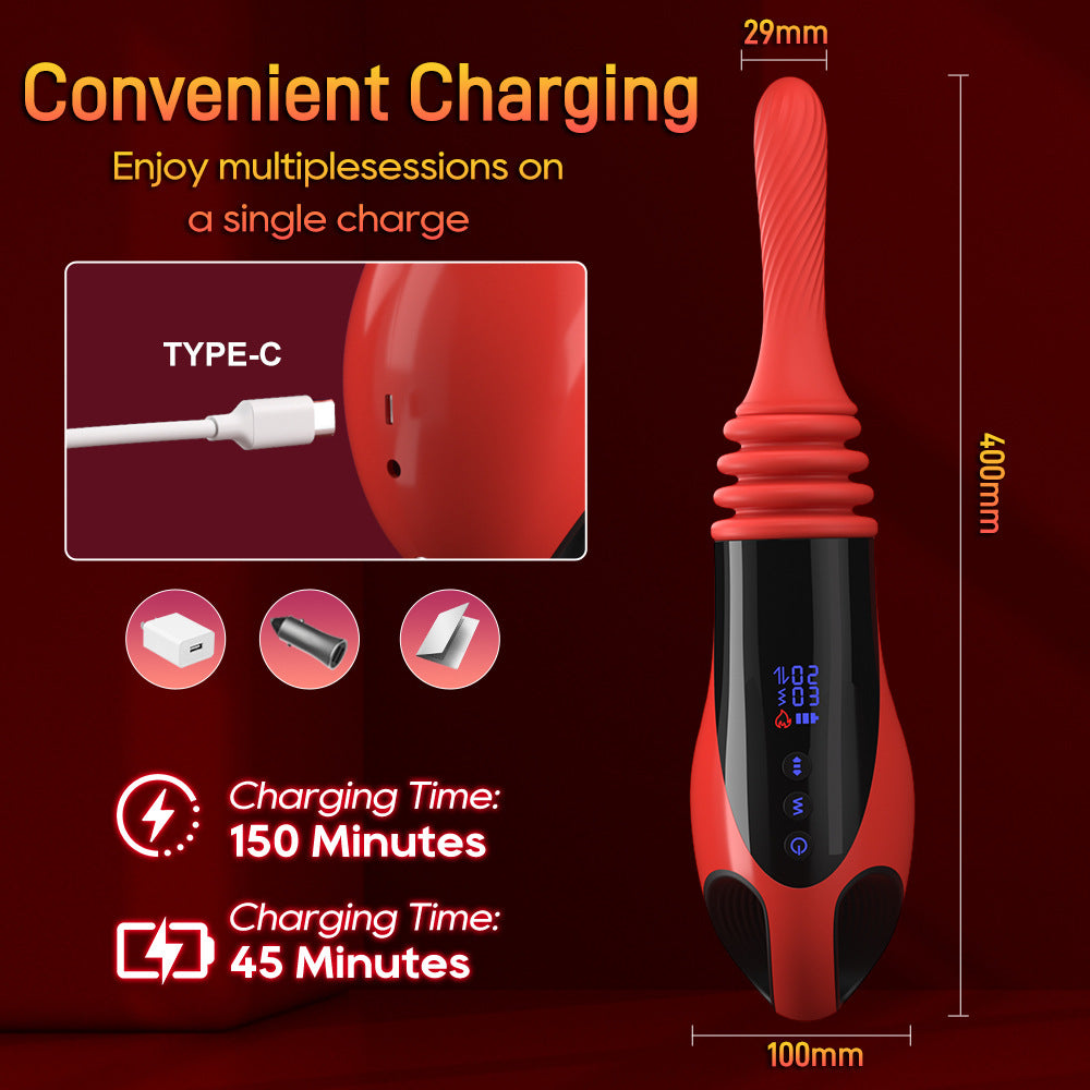 9 powerful telescopic vibration heating gun for women masturbation vibrator