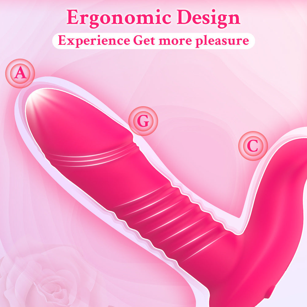 Silicone Automatic Thrusting Vibrating Anal Plug with Prostate Massager for Male & Female