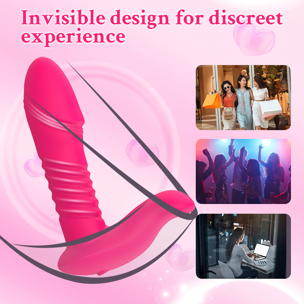Silicone Automatic Thrusting Vibrating Anal Plug with Prostate Massager for Male & Female