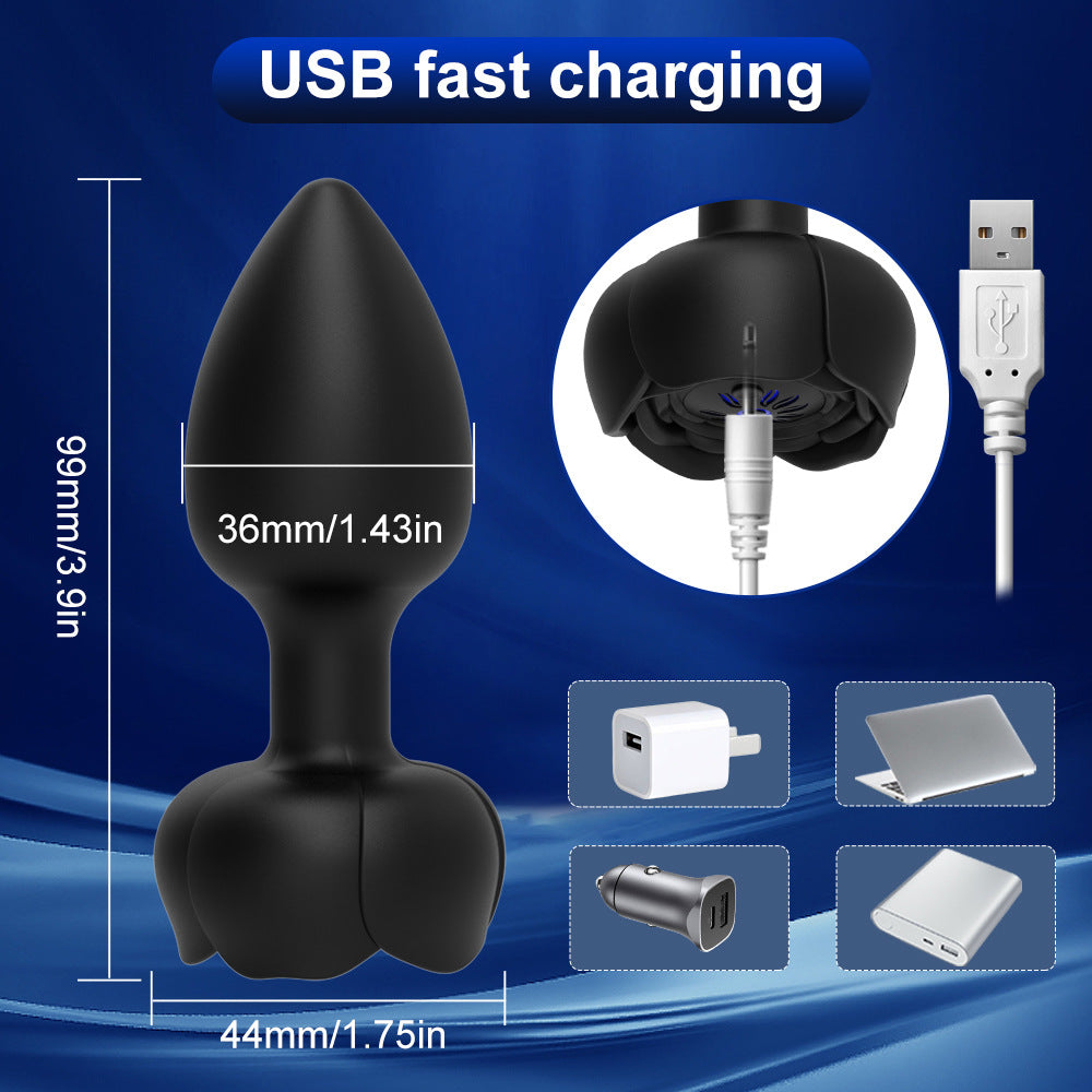 Remote control Silicone Anal Vibrator Rechargeable Flash Butt Plug Vibration Adult Anal Plug Sex Toys