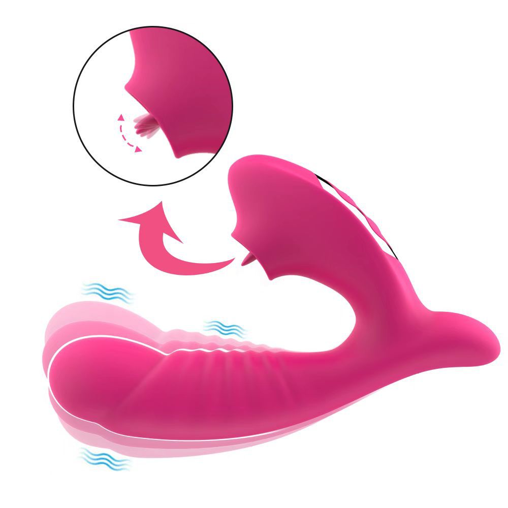 10 Frequency tongue licking vibration rechargeable vibrator wearable dildo woman sex toy