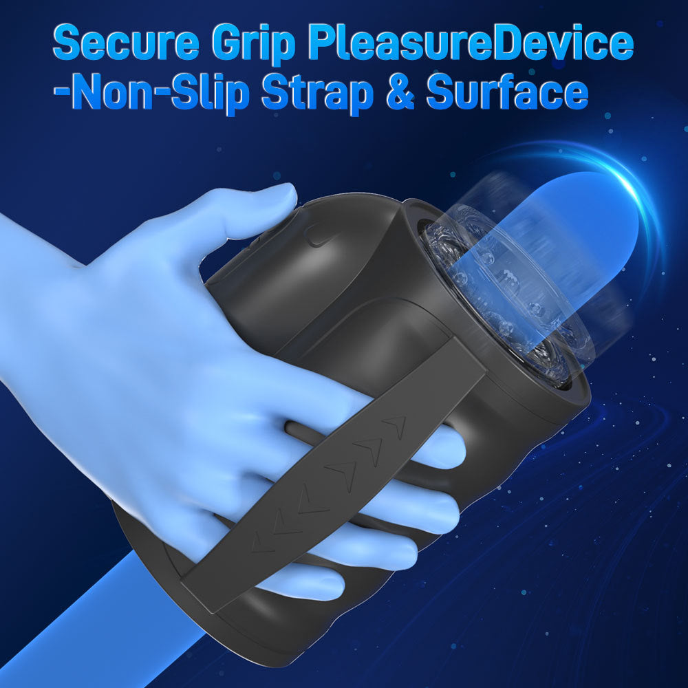 Men's telescopic rotating masturbation cup orgasm vibration cup hand-held penis trainer sex toy