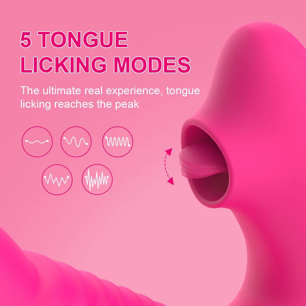 10 Frequency tongue licking vibration rechargeable vibrator wearable dildo woman sex toy