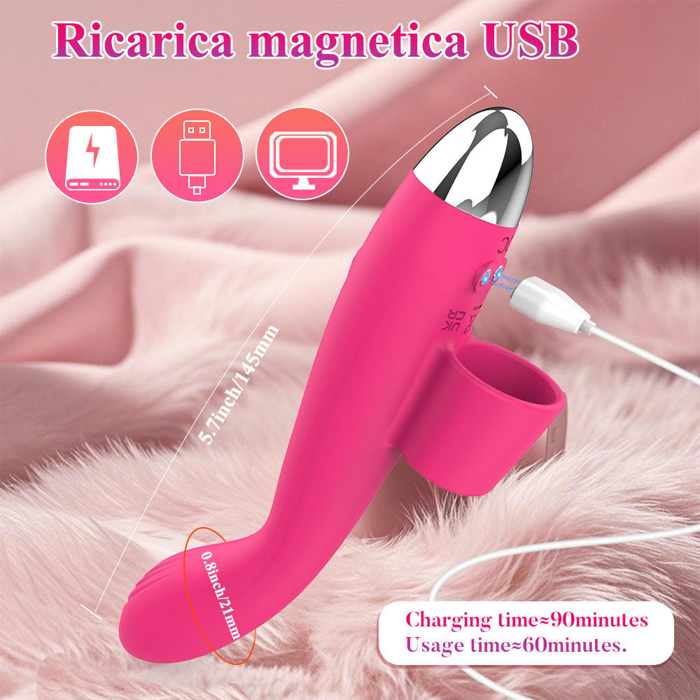 Seductiva 2-in-1 Wiggle & Vibrate Finger Vibrator Women's G-Spot Clitoris Stimulator Adult Toy - Sensory Wellness Product Perspective - NZ Local Stock
