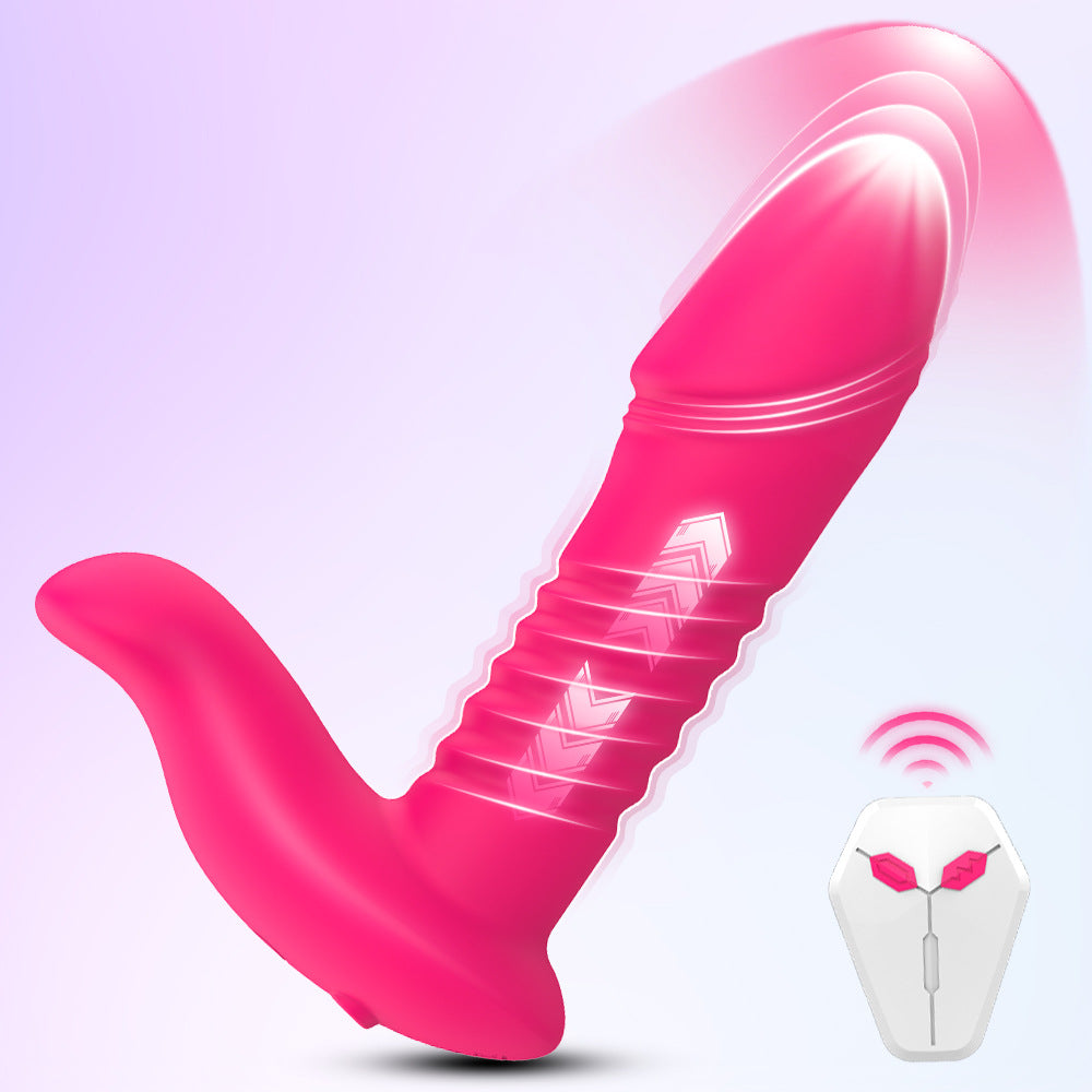 Silicone Automatic Thrusting Vibrating Anal Plug with Prostate Massager for Male & Female