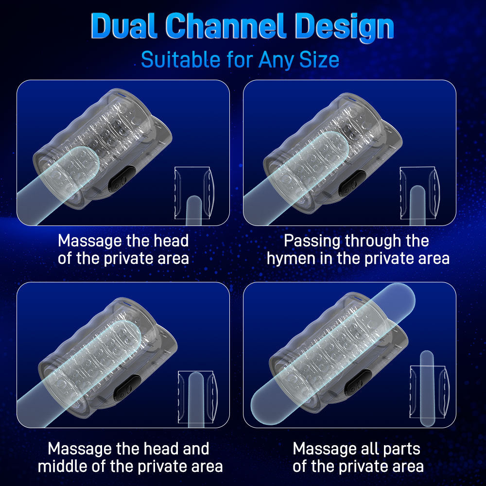 Men's telescopic rotating masturbation cup orgasm vibration cup hand-held penis trainer sex toy