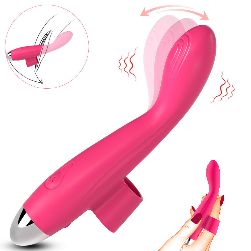 2 in 1 Wiggle & Vibrate Finger Sex Toy for Women G Spot Clitoris Vibrator Adult Toys Clitoral Stimulator Female Masturbators