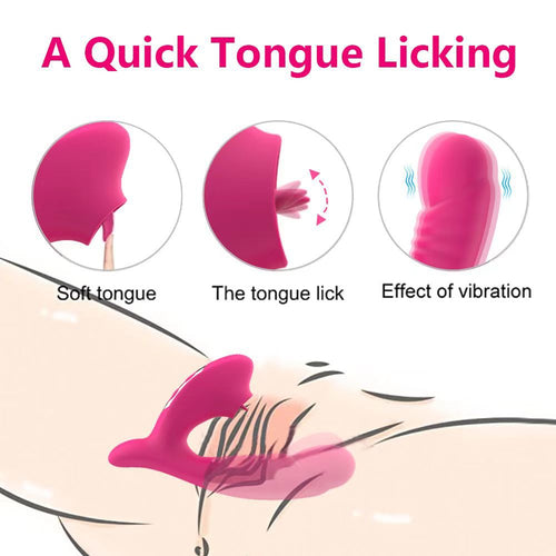 10 Frequency tongue licking vibration rechargeable vibrator wearable dildo woman sex toy