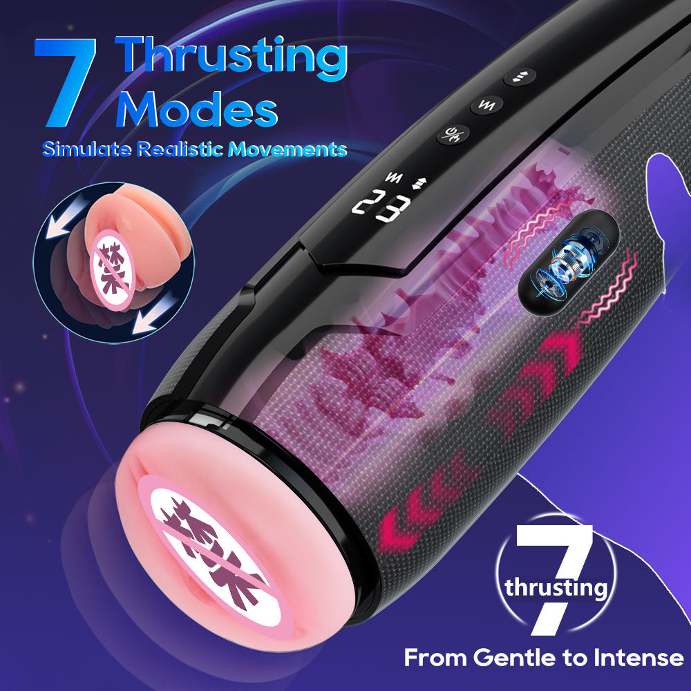 The new product electric telescopic masturbation cup for men vagina simulation channel for penile vibration heating