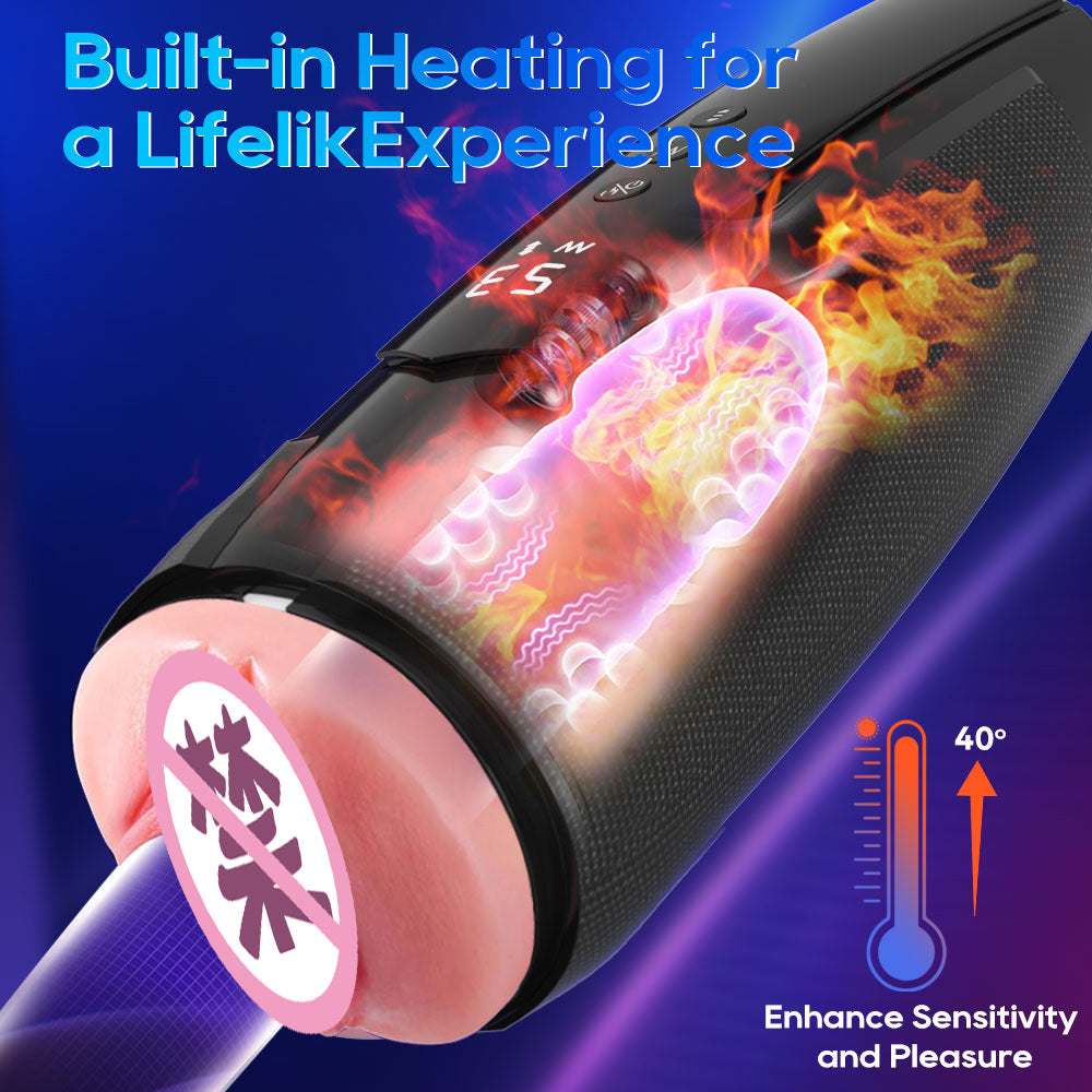 The new product electric telescopic masturbation cup for men vagina simulation channel for penile vibration heating