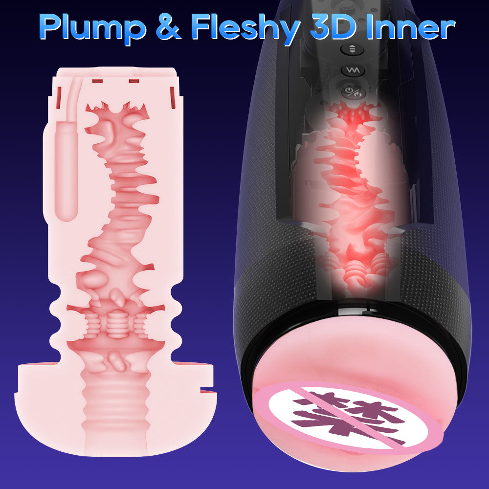 The new product electric telescopic masturbation cup for men vagina simulation channel for penile vibration heating