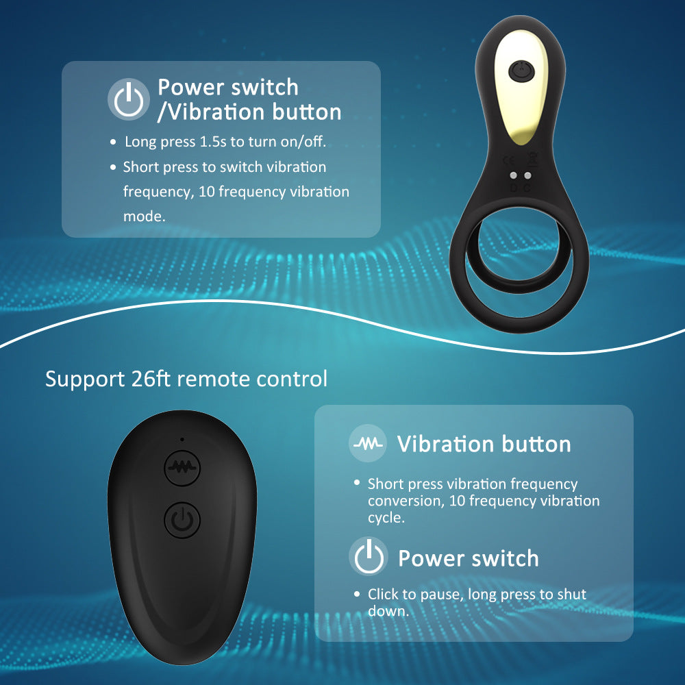 Locking Ring Male Sex Toys Remote Control Electric Locking Sperm Ring Silicone Stimulation Couples Share Vibrating Ring for Men