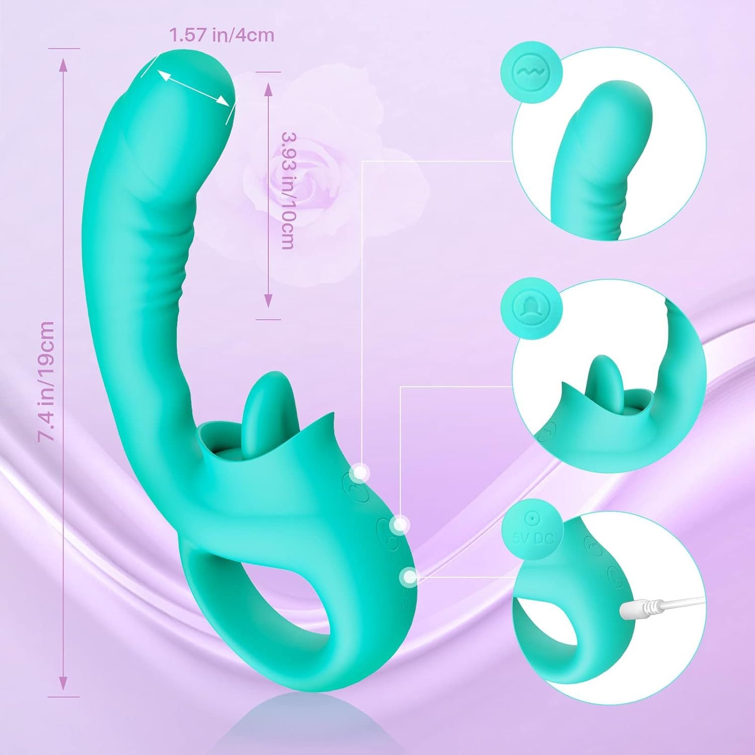 Mutil frequency stimulation tongue licking vibrator female masturbation woman sex toy