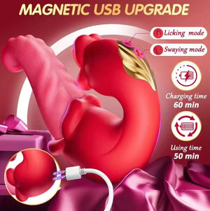 Seductiva Gemini: 2-in-1 Tongue Licking & G-Spot Vibrator - Sensory Wellness Product Perspective - NZ Local Stock