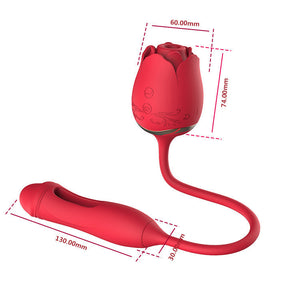 Rose Vibrator Sucking, Tapping, And Vibrating Wand For Her Ultra Quiet Personal Massager by Seductiva