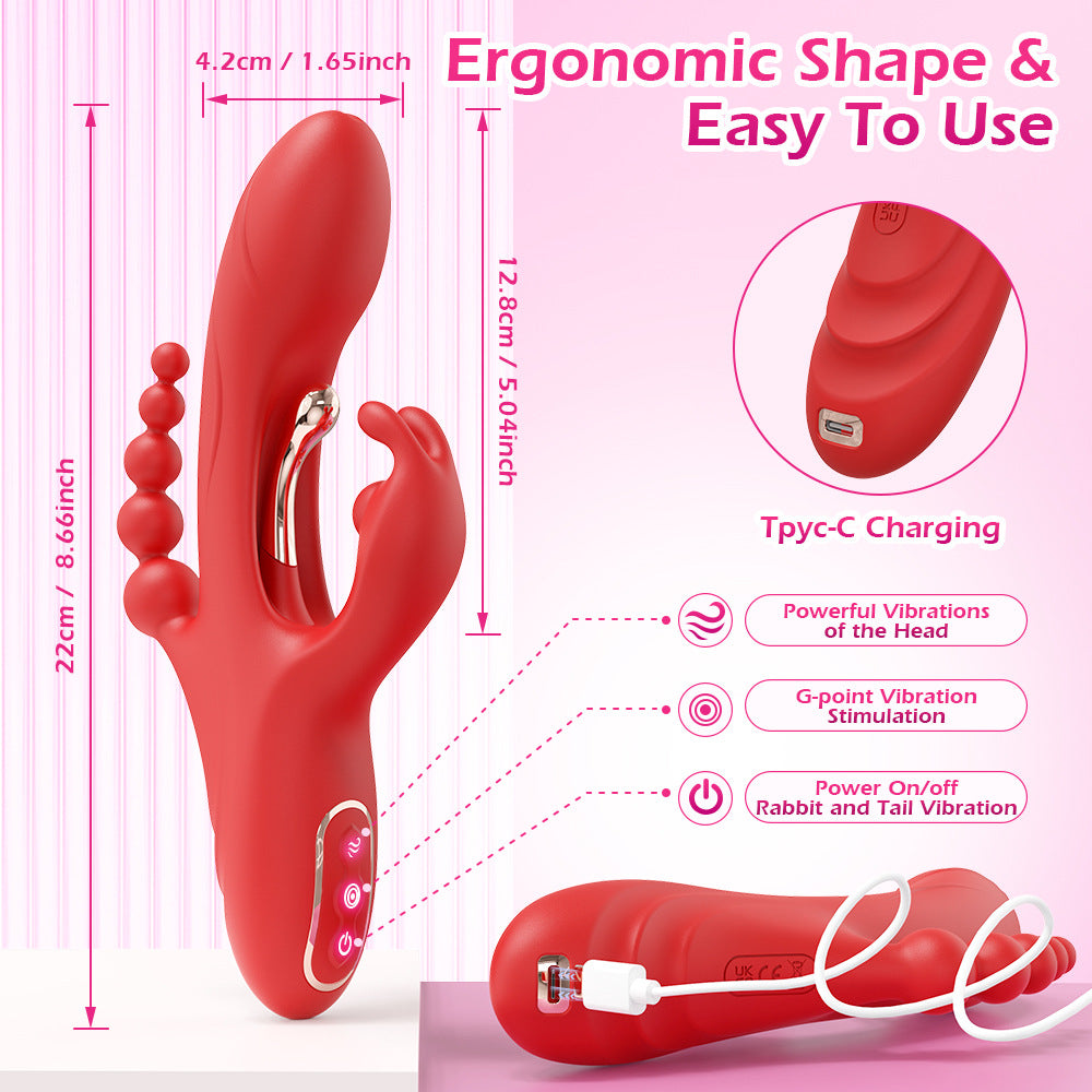 9-Mode Anal Beads Rabbit Vibrator controls and features image 3 - rabbit vibrator NZ at Seductiva NZ