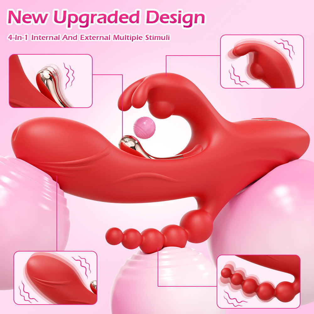 9-Mode Anal Beads Rabbit Vibrator size and specification image 4 - rabbit vibrator NZ at Seductiva NZ